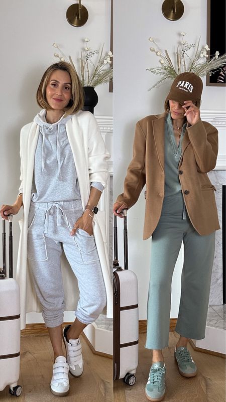 Frank and Eileen travel sets styled 
Mango cardi coat is a great layering piece for airplane travels, the camel felt blazer is a must for colder climates! All fit oversized! Stay w t your true size! 

#LTKshoecrush #LTKtravel #LTKstyletip