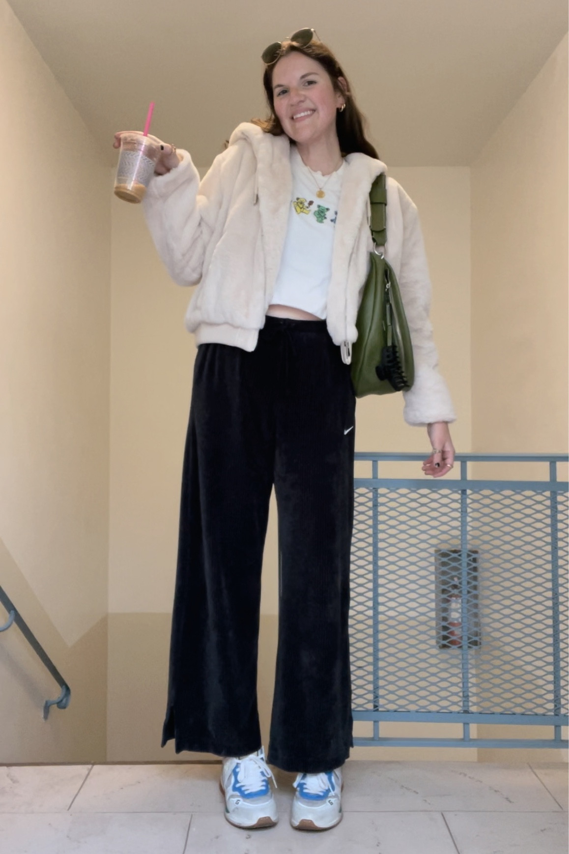 Nike Sportswear Velour High Waist Pants, Nordstrom, sweatpants, casual outfit, activewear, loungewear, comfy clothes, Grateful Dead dancing bears t shirt, graphic tee, Faux Fur Bomber Jacket AZALEA WANG, budget friendly, on sale, affordable, fall / winter, coat, Gucci Ultrapace leather trainers, sneakers, Proenza Schouler White Label
Stanton sling crossbody bag, Fanny pack, ray ban sunglasses, gold jewelry, Amazon, rings

#LTKunder50 #LTKsalealert #LTKunder100