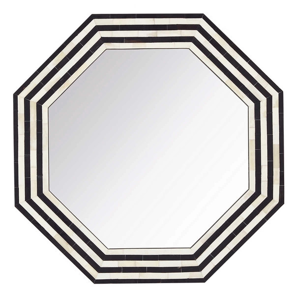 Black Stripe Bone Inlay Mirror | Annie Selke