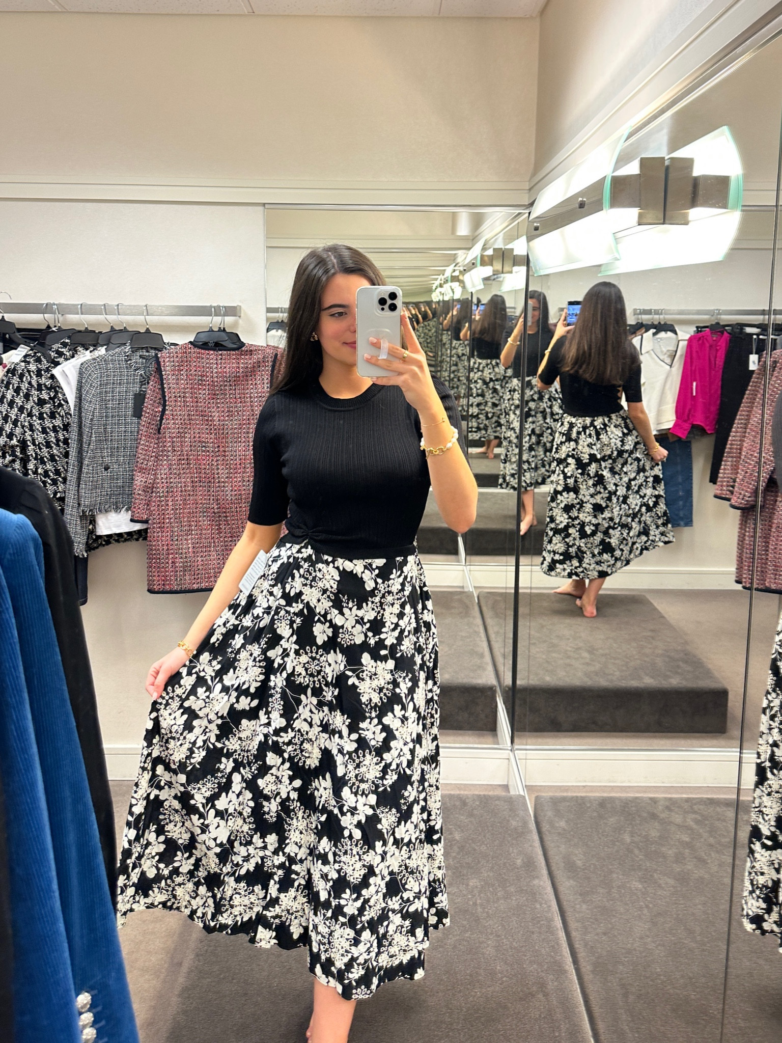 Black and white dress - looks like a skirt and top but one piece! 