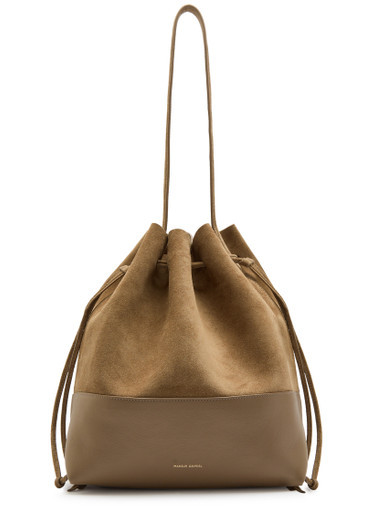 Leather and suede drawstring bucket bag | Harvey Nichols