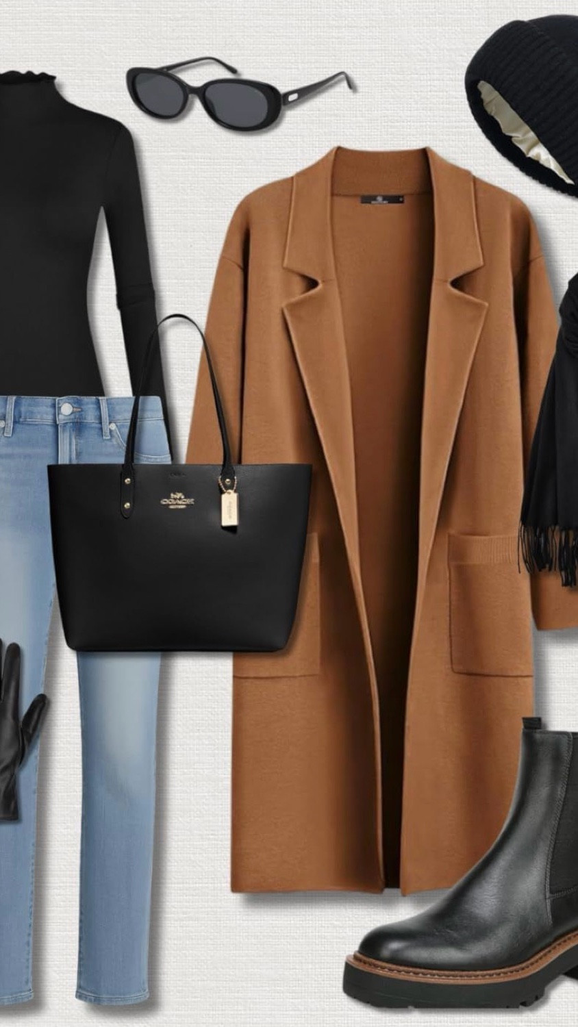 Shop this Look 

The Camel Coat Formula 🧥🤎
This is THE outfit I keep coming back to all winter. Classic camel coat + black turtleneck + light wash jeans = effortless chic every time.

The pieces:
🤎 Camel wool coat (THE investment)
🖤 Black turtleneck
👖 Light wash jeans
👢 Platform Chelsea boots
👜 Black tote

Why it works:
Timeless colors, perfect proportions, and everything works on its own too. Keep it simple with black + camel + denim and you can’t go wrong.

Pro tip: Invest in the coat and boots - save on the basics!

Shop the look 🔗 in bio!
#LTK #LTKstyletip #LTKSeasonal #LTKfindsunder200 #LTKshoecrush #LTKitbag #CamelCoat #WinterStyle #InvestmentPieces #OOTD #ChicStyle