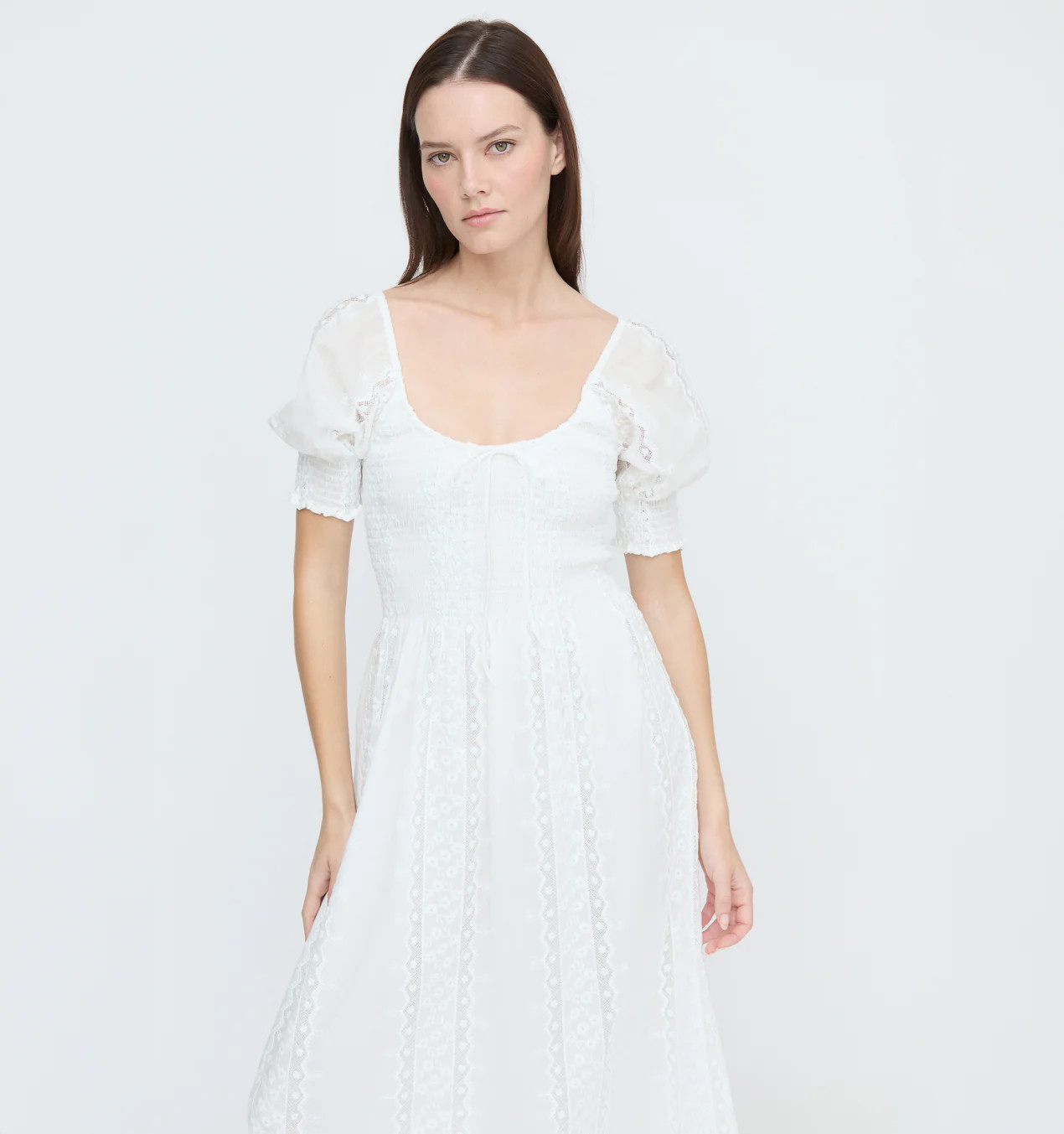 The Madeline Nap Dress - White Broderie Voile | Hill House Home US