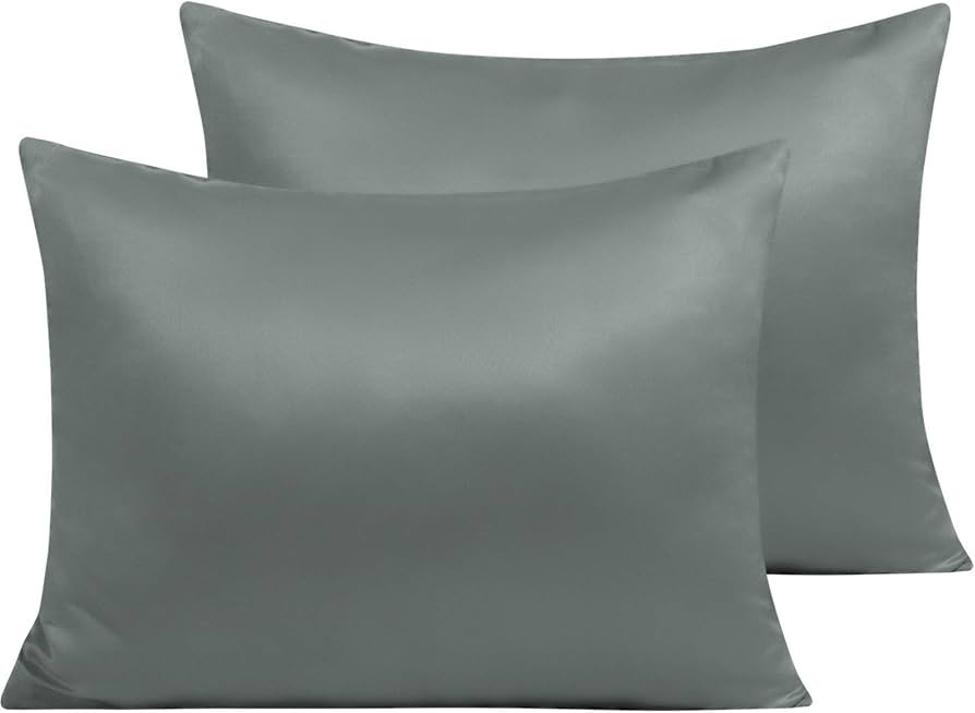 NTBAY Zippered Satin Pillow Cases for Hair and Skin, Luxury Standard Hidden Zipper Pillowcases Se... | Amazon (US)