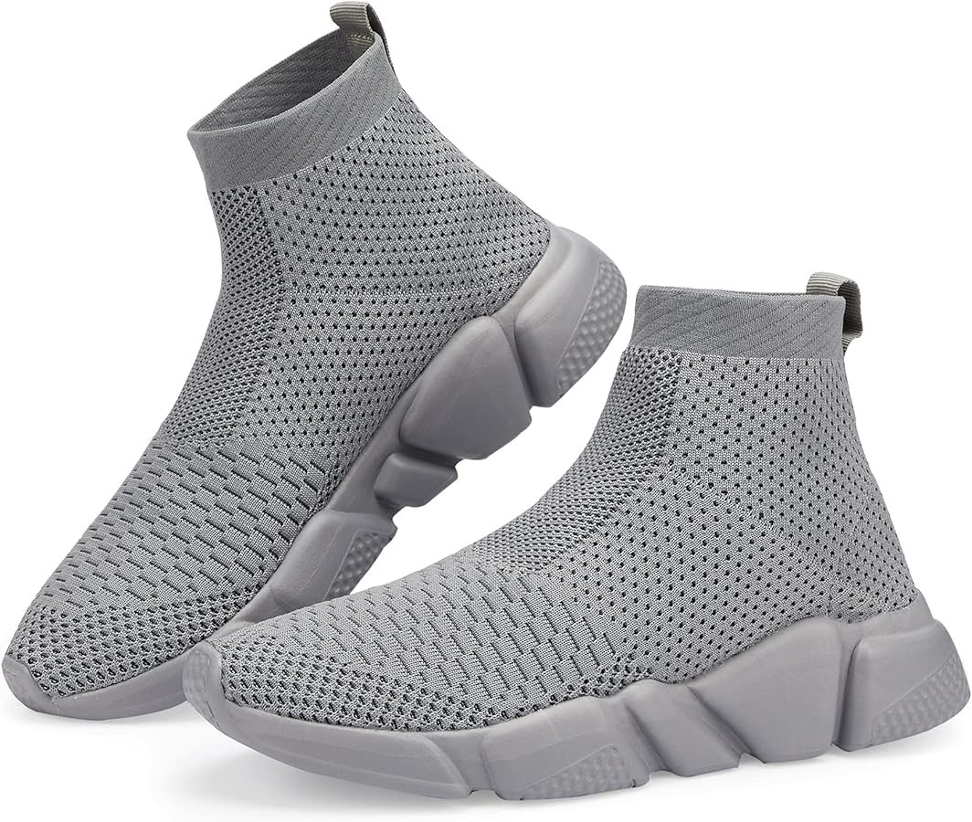 Santiro Walking Shoes for Men Lightweight High Top Sneakers Breathable Knit Athletic Running Shoe... | Amazon (US)