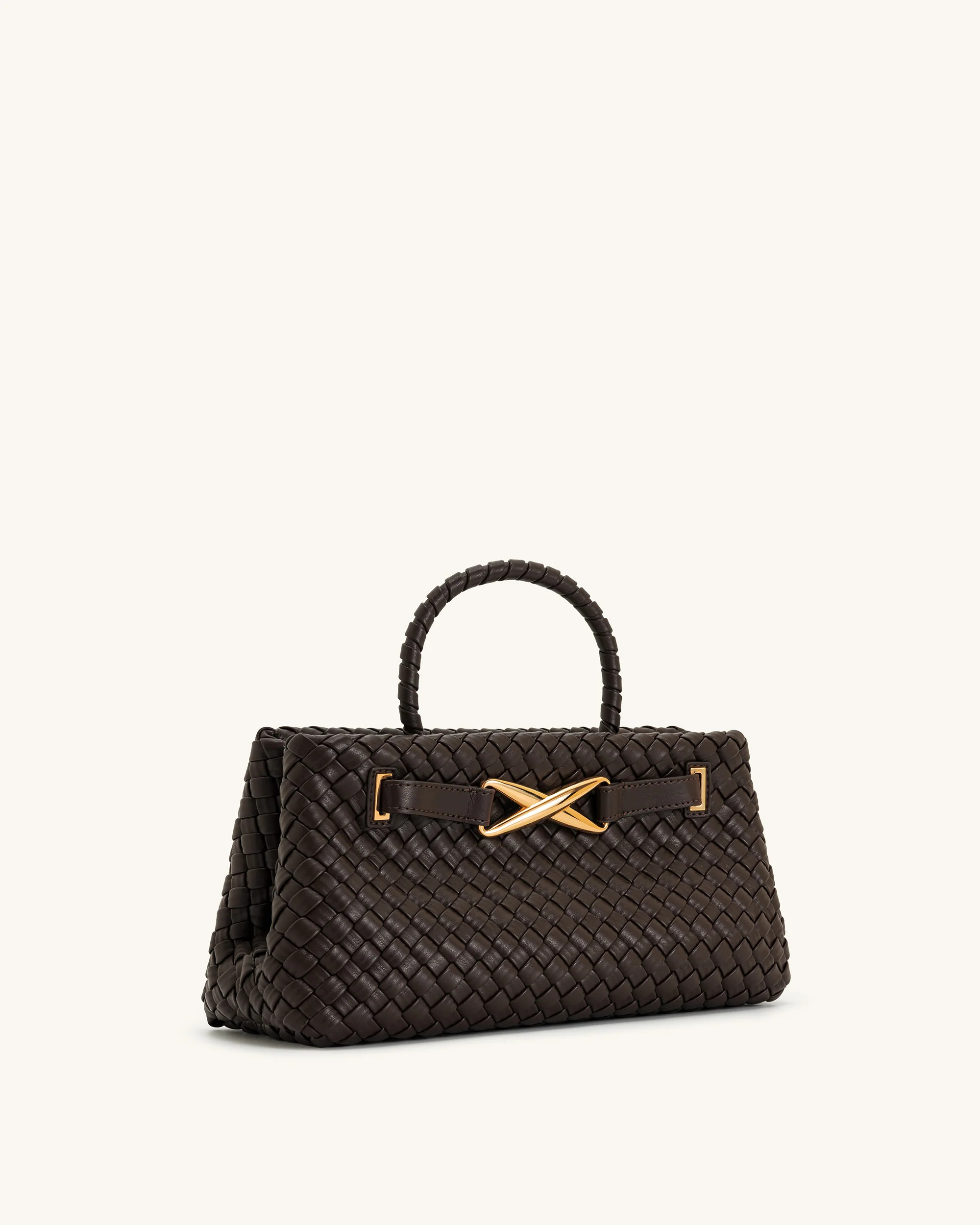 Elora Woven Tote Bag - Dark Brown | JW PEI US