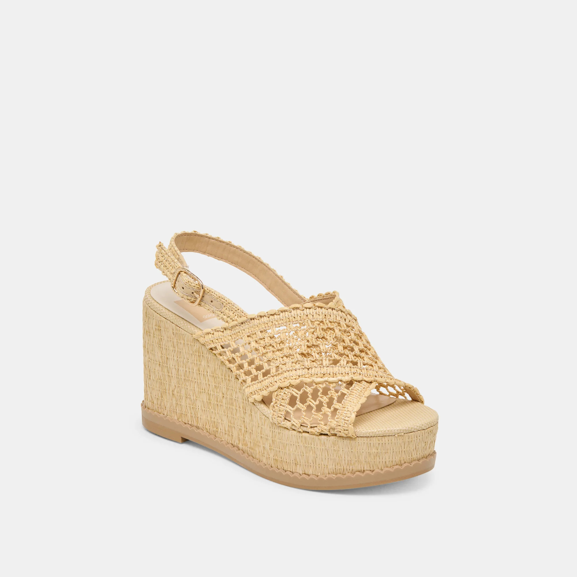 DEXLER WEDGES LT NATURAL WOVEN RAFFIA | DolceVita.com