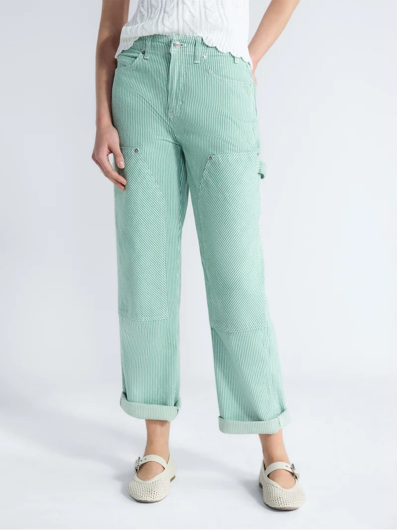 Free Assembly Women's and Women's Plus Mid Rise Relaxed Carpenter Jeans, Sizes 0-26W | Walmart (US)