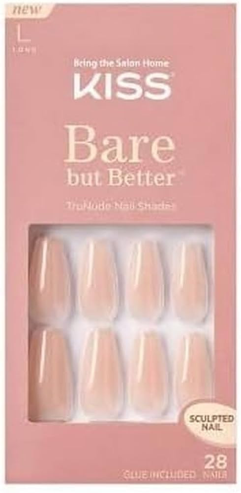 KISS Bare But Better TruNude Fake Nails Nude Nail Shades Manicure Set, Nude Drama', 28 Chip Proof... | Amazon (US)
