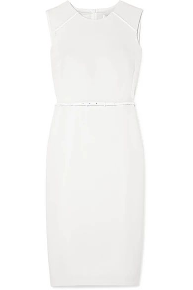 Max Mara - Belted Stretch-wool Midi Dress - White | NET-A-PORTER (US)