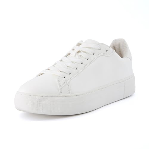 CUSHIONAIRE ROC Lace Up Womens White Sneakers | Comfortable Vegan Leather Casual Platform Sneaker with Memory Foam, White 8.5 | Amazon (US)