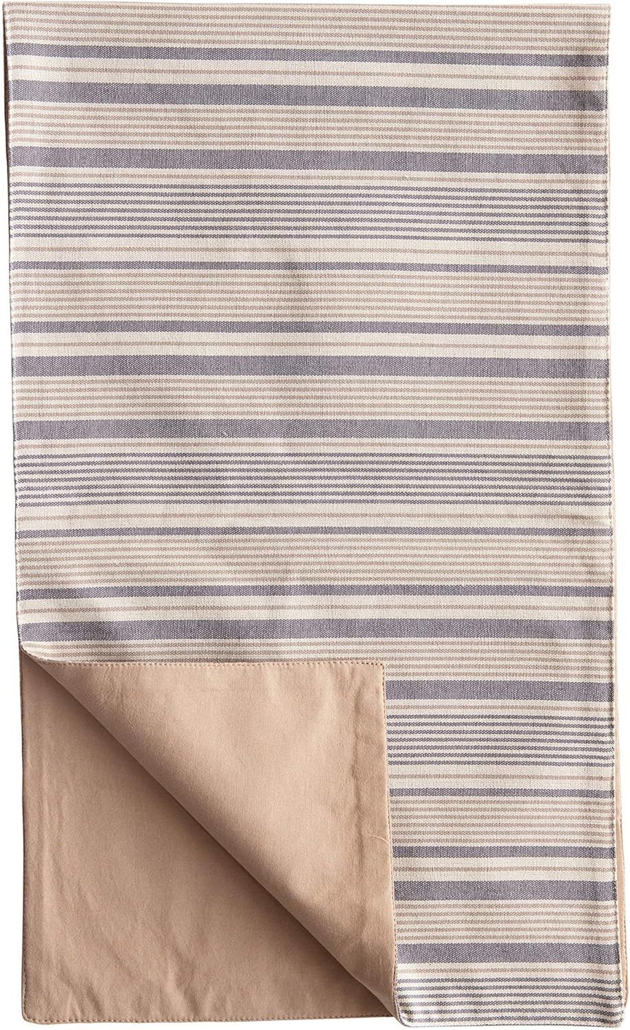 Creative Co-Op 72" L x 14" W Woven Cotton Striped Table Runner, Grey & Tan Color Entertaining Tex... | Amazon (US)