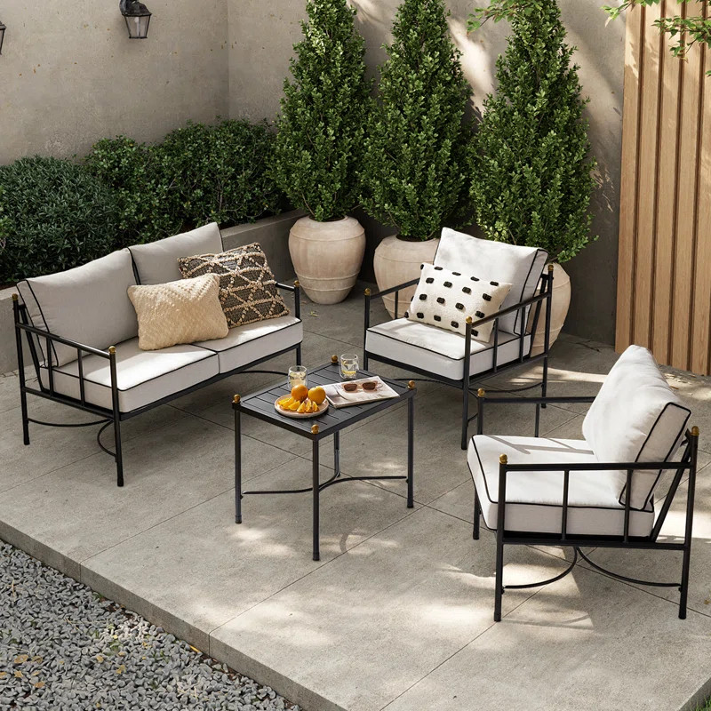 Eleena Rectangular 4 - Piece Outdoor Bistro Set | Wayfair North America