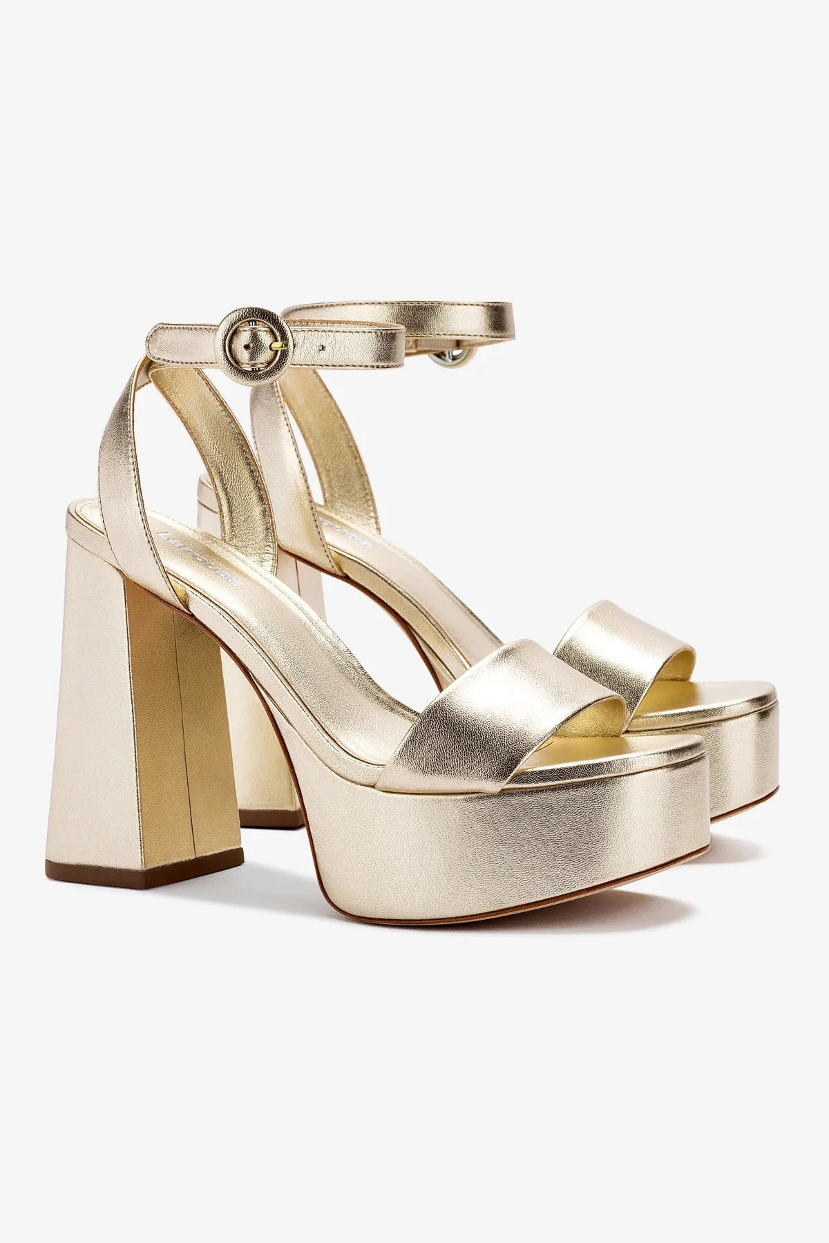 Dolly Sandal In Gold Metallic Leather | Larroude