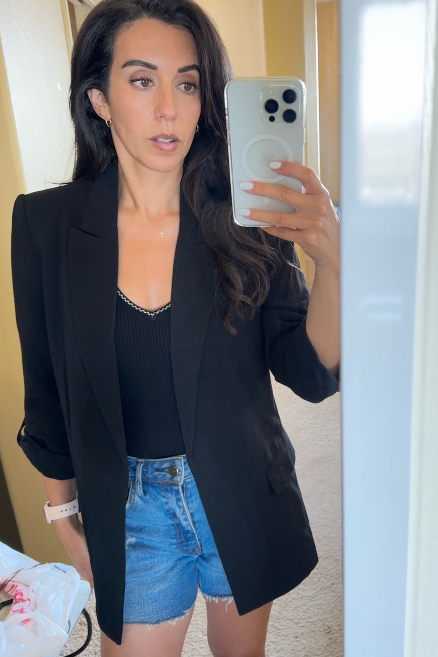 Add a blazer to any look. Shorts, jeans, slacks for a put together and chic look! This blazer has great cinches by in the waist too and doesn’t feel boxy 

#LTKWorkwear #LTKItBag #LTKStyleTip