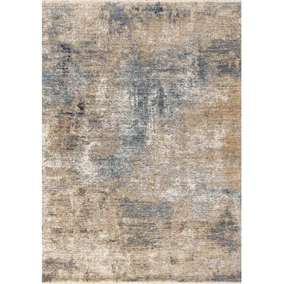 8' X 10' Beige And Blue Abstract Area Rug | Wayfair North America