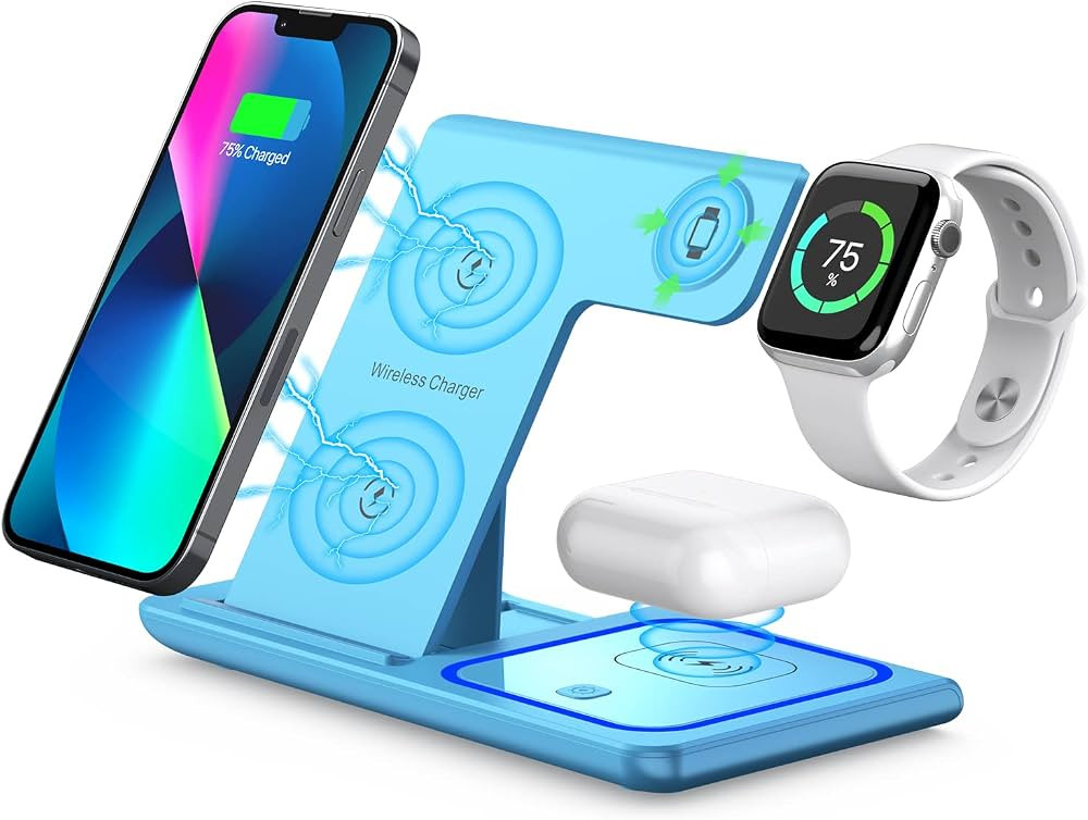 Wireless Charging Station, 3 in 1 Wireless Charger Stand, Fast Wireless Charging Dock for iPhone1... | Amazon (US)