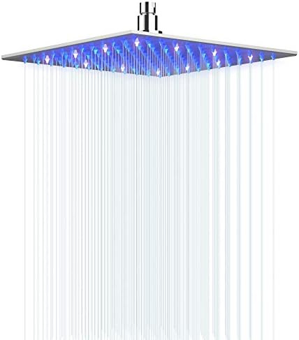 LED Shower Head Hongtoo Hydroelectric Power 12 Inch Square Shower Head Made of 304 Stainless Stee... | Amazon (US)