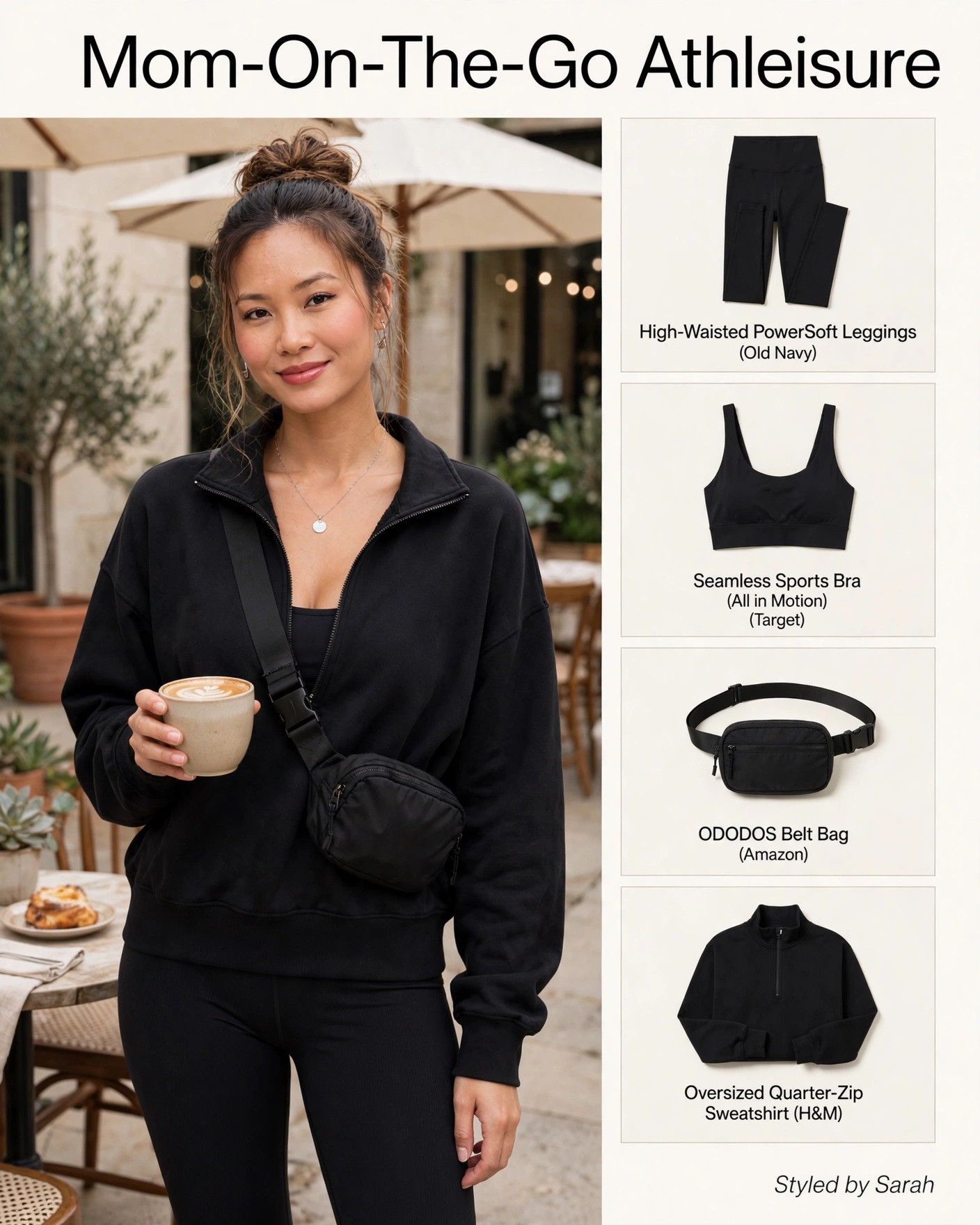 Athleisure 🏃‍♀️ Workout to weekend — PowerSoft leggings, seamless sports bra, ODODOS belt bag, and oversized half-zip. #LTKActive #athleisure #workoutoutfits 

 