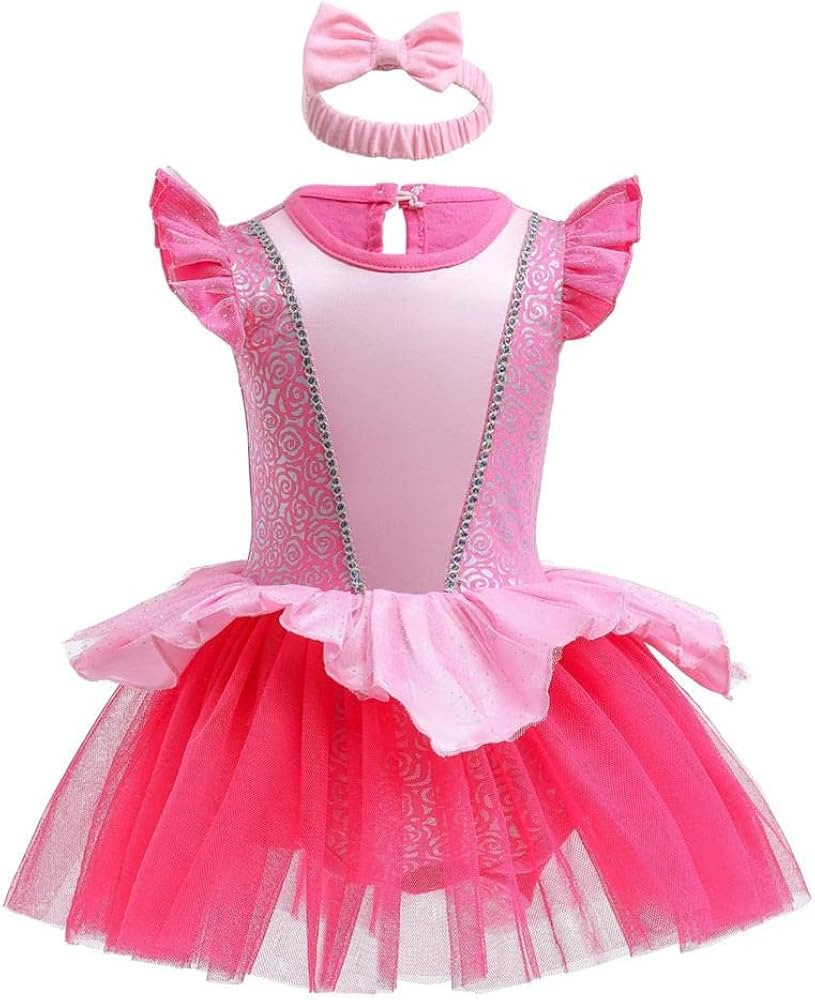 Dressy Daisy Infant Baby Girl Princess Romper Costumes Onesie Dress Bodysuit with Headband Hallow... | Amazon (US)