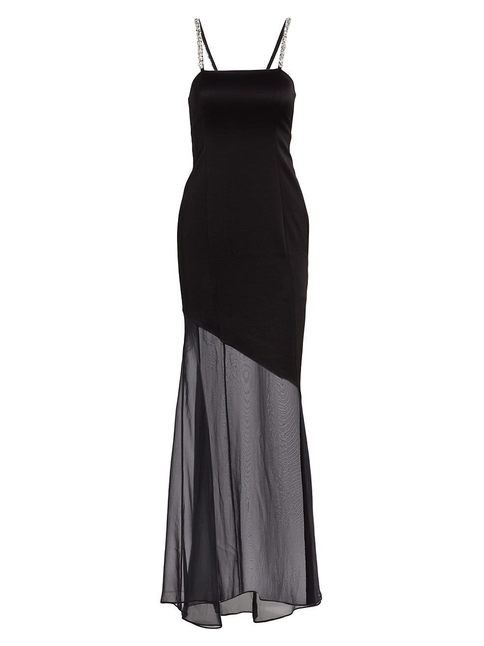 Alice + Olivia Fifi Crystal-Strap Asymmetric Gown | Saks Fifth Avenue