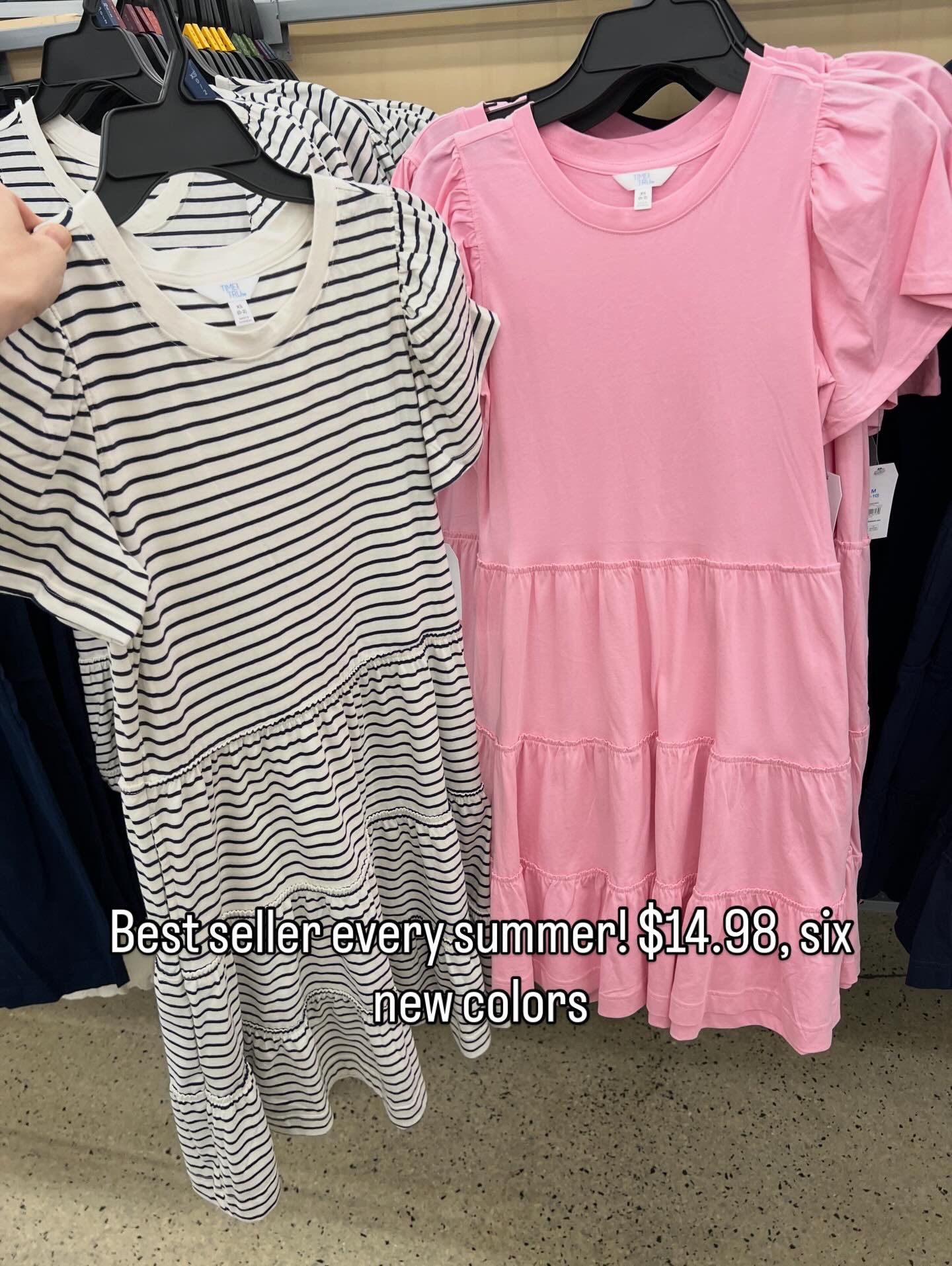Walmart best selling flutter sleeve tiered dresses are back, super soft and stretchy cotton. Every age loves these! Fits tts. 