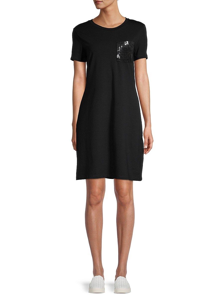 DKNY Women's Sequin Pocket T-Shirt Dress - Black - Size S | Saks Fifth Avenue OFF 5TH