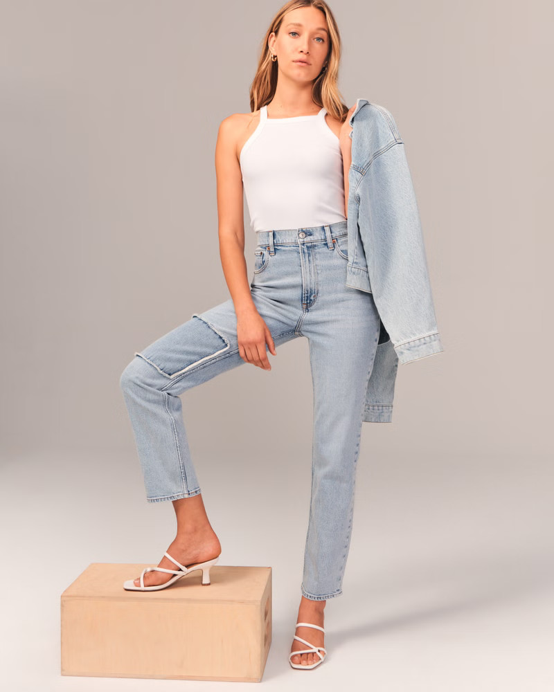 Women's Ultra High Rise Ankle Straight Jean | Women's Bottoms | Abercrombie.com | Abercrombie & Fitch (US)