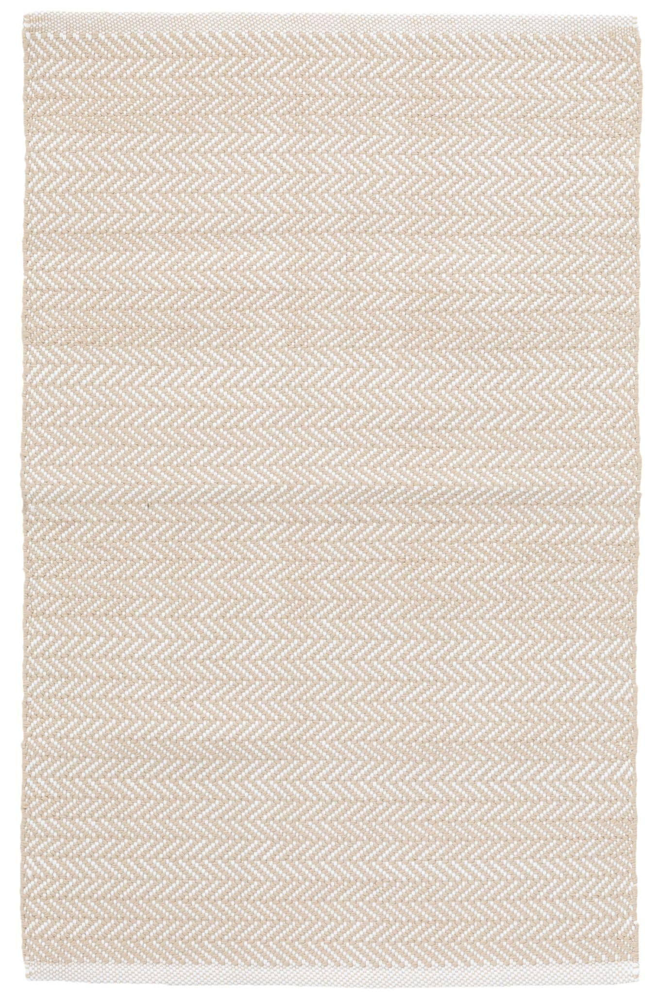 Dash and Albert Herringbone Indoor/Outdoor Area Rug - 9' x 12' Linen & White Geometric Handwoven Washable Accent Rug Durable, Fade Resistant, High Traffic | Amazon (US)