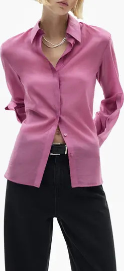 MANGO Satin Shirt | Nordstrom | Nordstrom