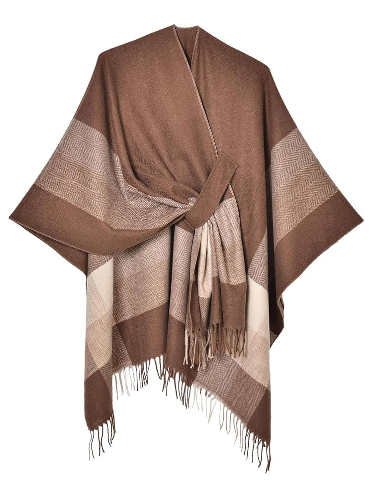 Women Shawl Wrap Open Front Poncho Ruana Cape Cardigan for Fall Winter Travel Gift | Amazon (US)