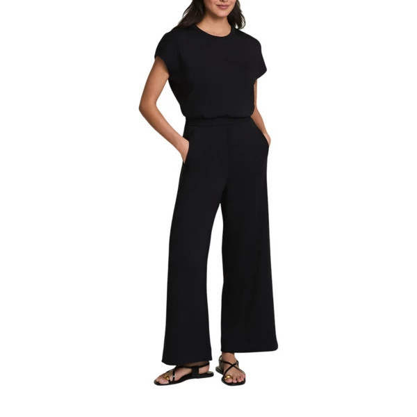 Women's Spanx AirEssentials Cap Sleeve Cinched Jumpsuit Large Very Black | Scheels