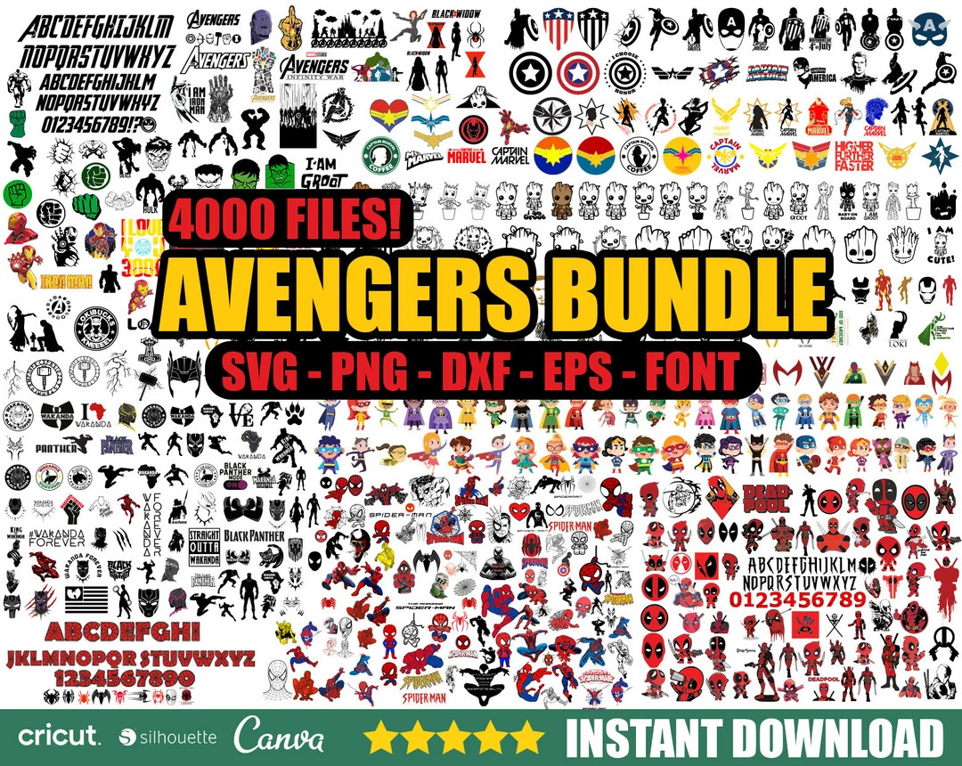 Superhero Svg, Marvel Svg, Avengers Svg Bundle, Avengers Svg, Cut Files, Digital File, Cricut / S... | Etsy (US)