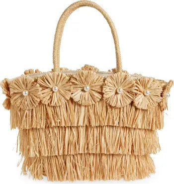 btb Los Angeles Olivia Floral Straw Tote | Nordstrom | Nordstrom
