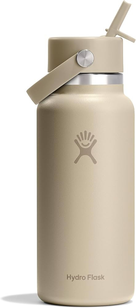 Hydro Flask Water Bottle - Insulated Stainless Steel - Wide Mouth Flex Straw Lid, Non Spill, Leak... | Amazon (US)