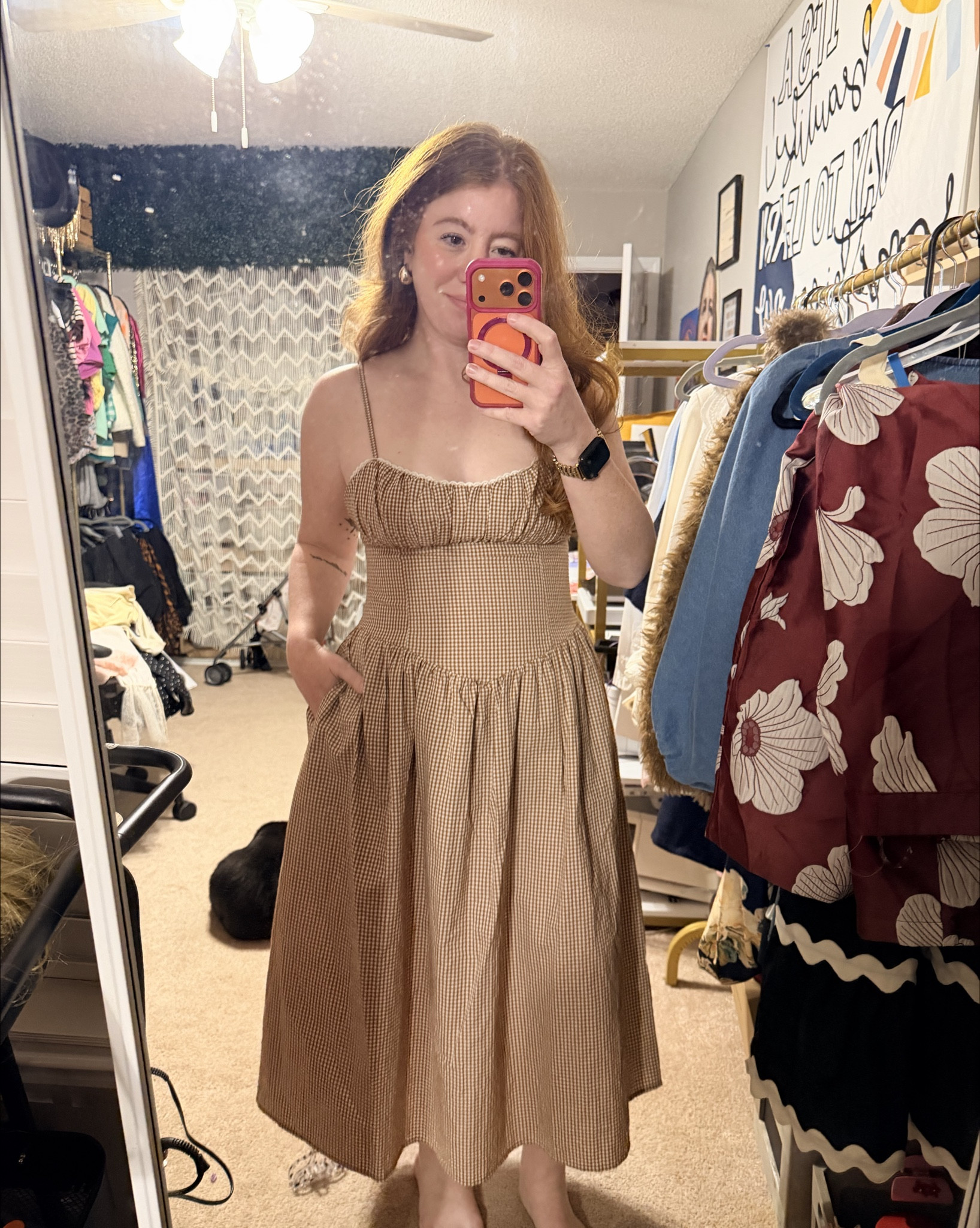 Omg this gingham dress from @Target won’t last long it comes in several prints!! It’s finally available online. It’s so so good and can be worn without a bra.  Wearing a medium! 

#LTKootd #LTKValentine #LTKPetite