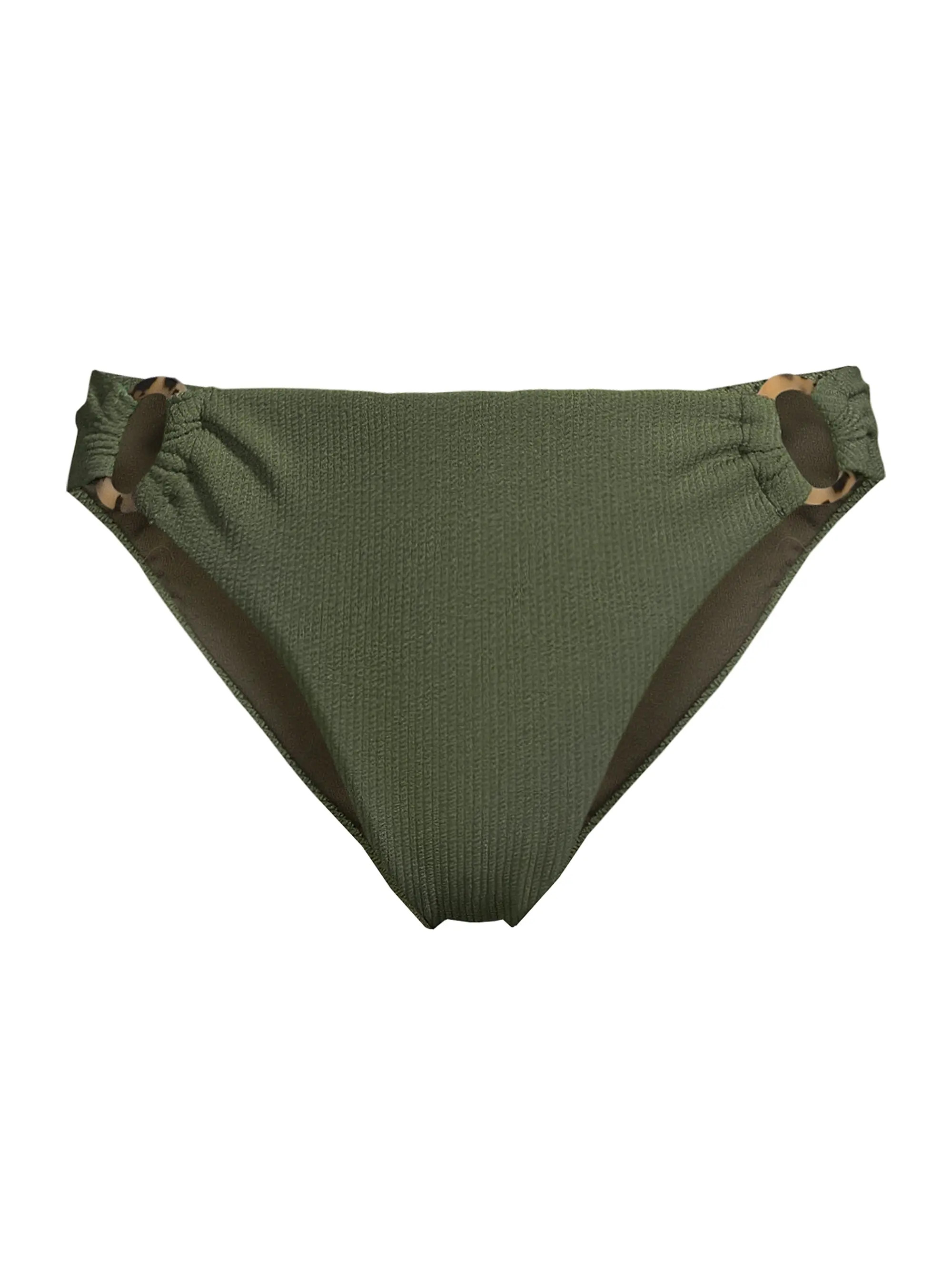 Change of Scenery Ring Trim Textured Bikini Bottom | Saks Fifth Avenue | Saks Fifth Avenue