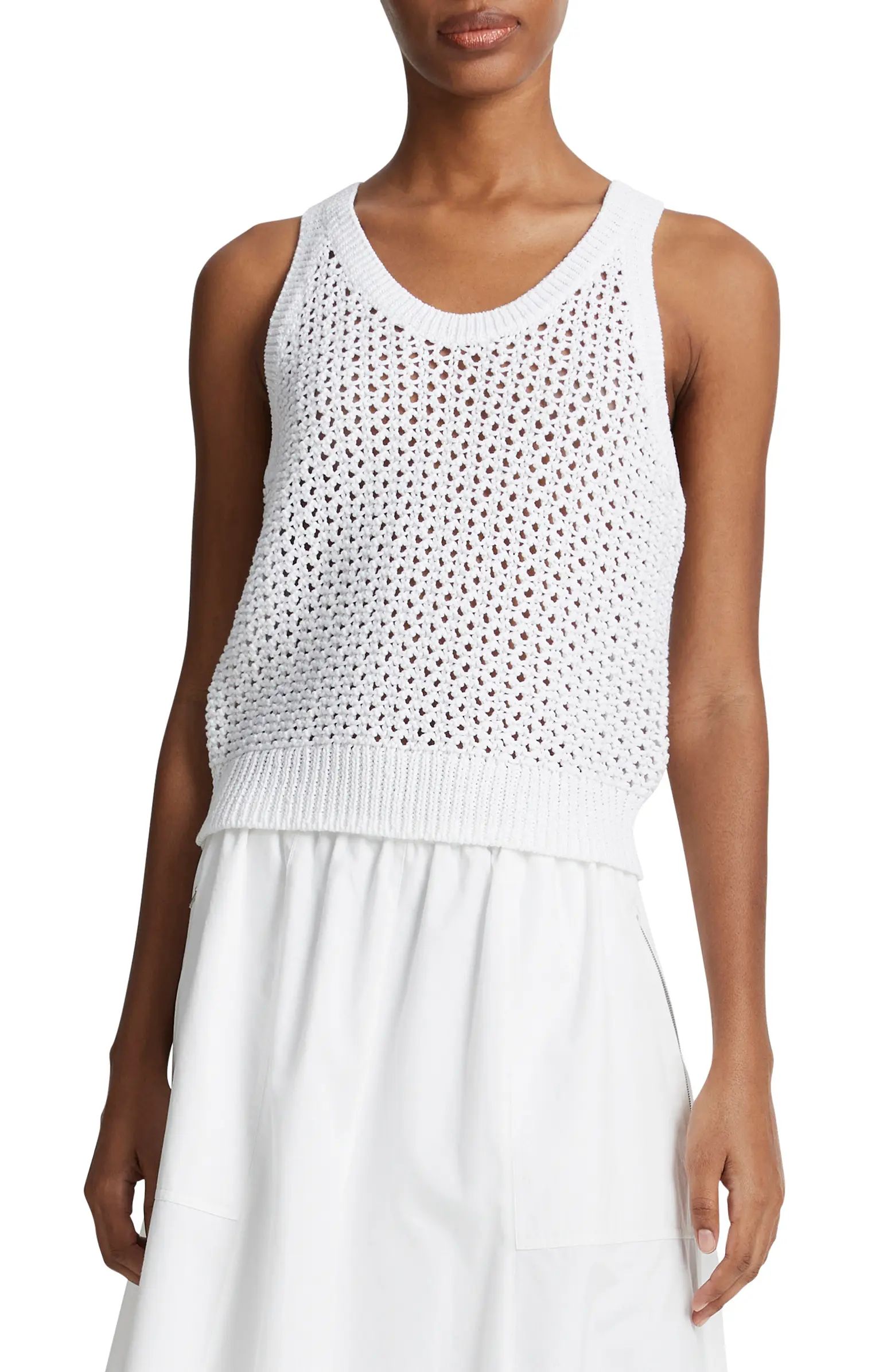 Vince Open Stitch Organic Cotton Sweater Tank | Nordstrom | Nordstrom