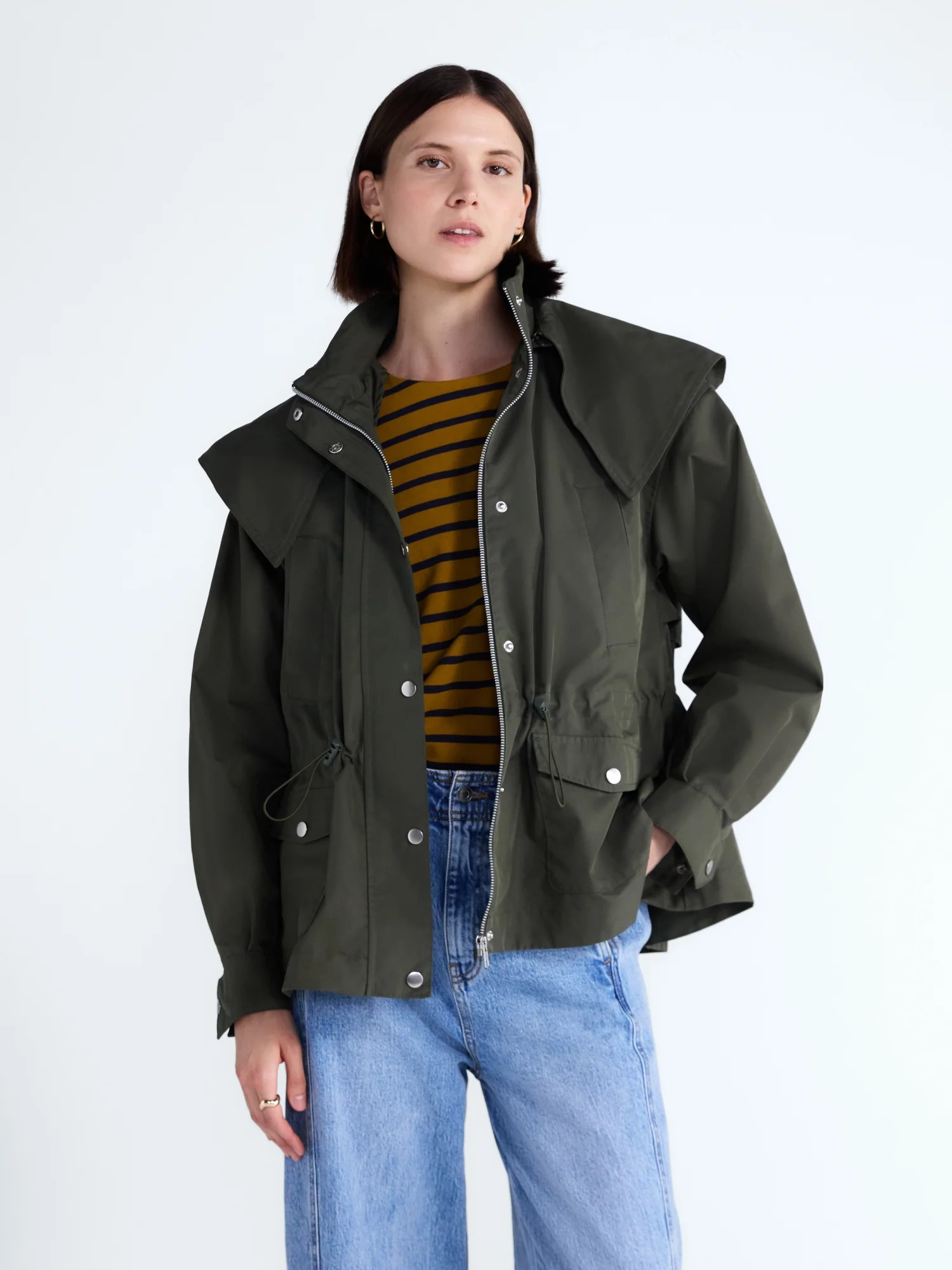 Free Assembly Women's and Women's Plus Cinched Utility Jacket with Hood, Sizes XS-4X - Walmart.com | Walmart (US)