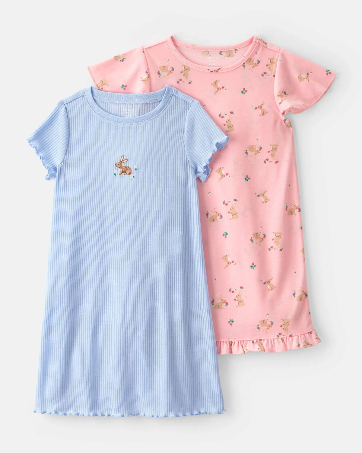 Girls 2-Pack Easter Bunny Loose Fit Night Gown - Pink/Blue | Carter's | Carter's Inc