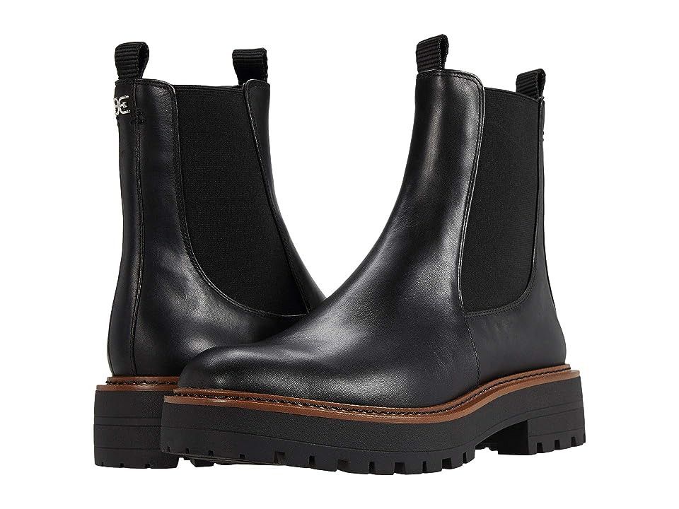 Sam Edelman Laguna Weatherproof Boot (Black Leather) Women's Pull-on Boots | Zappos