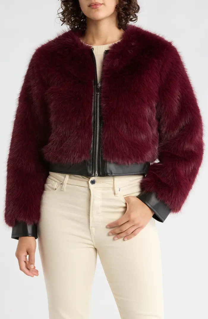 Vigoss Mixed Media Crop Jacket | Nordstromrack | Nordstrom Rack