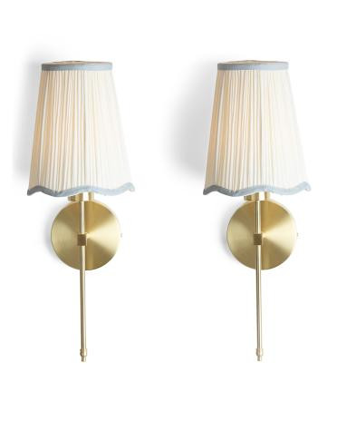2pk 19.75in Scalloped Shade Rechargeable Led Wall Sconces | TJ Maxx