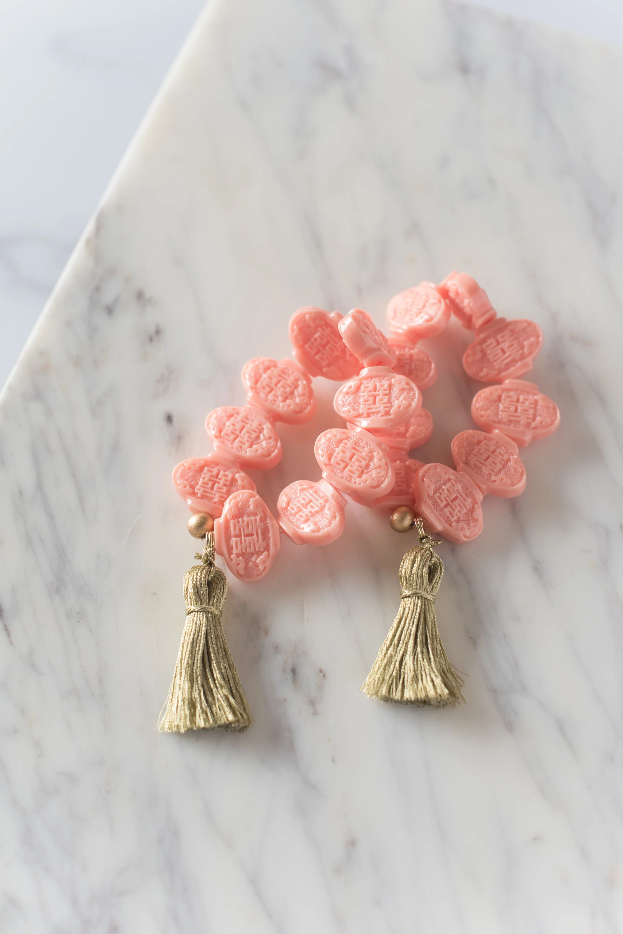 The Fulton Tassel Bracelet in Pink | The Tiny Tassel