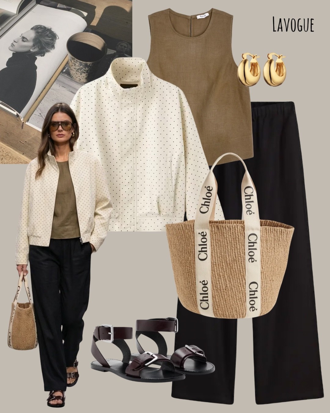 Cream polka dot jacket layered over a khaki linen top + black linen pants, finished with a raffia bag and strappy sandals for an easy chic summer look.
Shop Below 👇🏼

#LTKxMadewell #LTKootd #LTKSeasonal