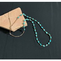 Southwest Silver & Kingman Turquoise Nugget Necklace 31"" Long. Free Ship in Usa | Etsy (US)