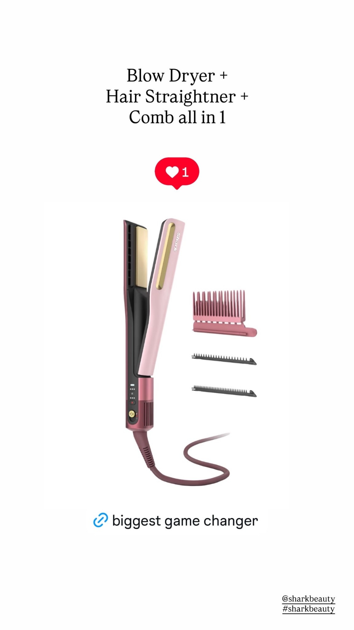 Biggest game changer!

Blow Dryer +
Hair Straightner +
Comb all in 1
@sharkbeauty 
#sharkbeauty

#LTKBeauty #LTKgrwm #LTKselfcare
