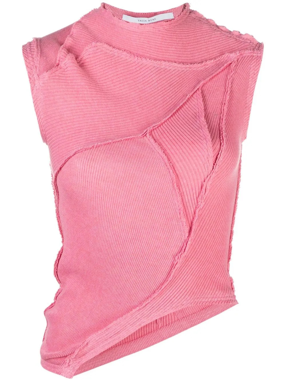 asymmetric ribbed-knit top | Farfetch Global