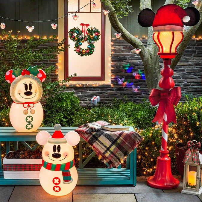 Disney Mickey Mouse 60-in Lamp Post Door Decoration with Color Changing LED Lights Lowes.com | Lowe's