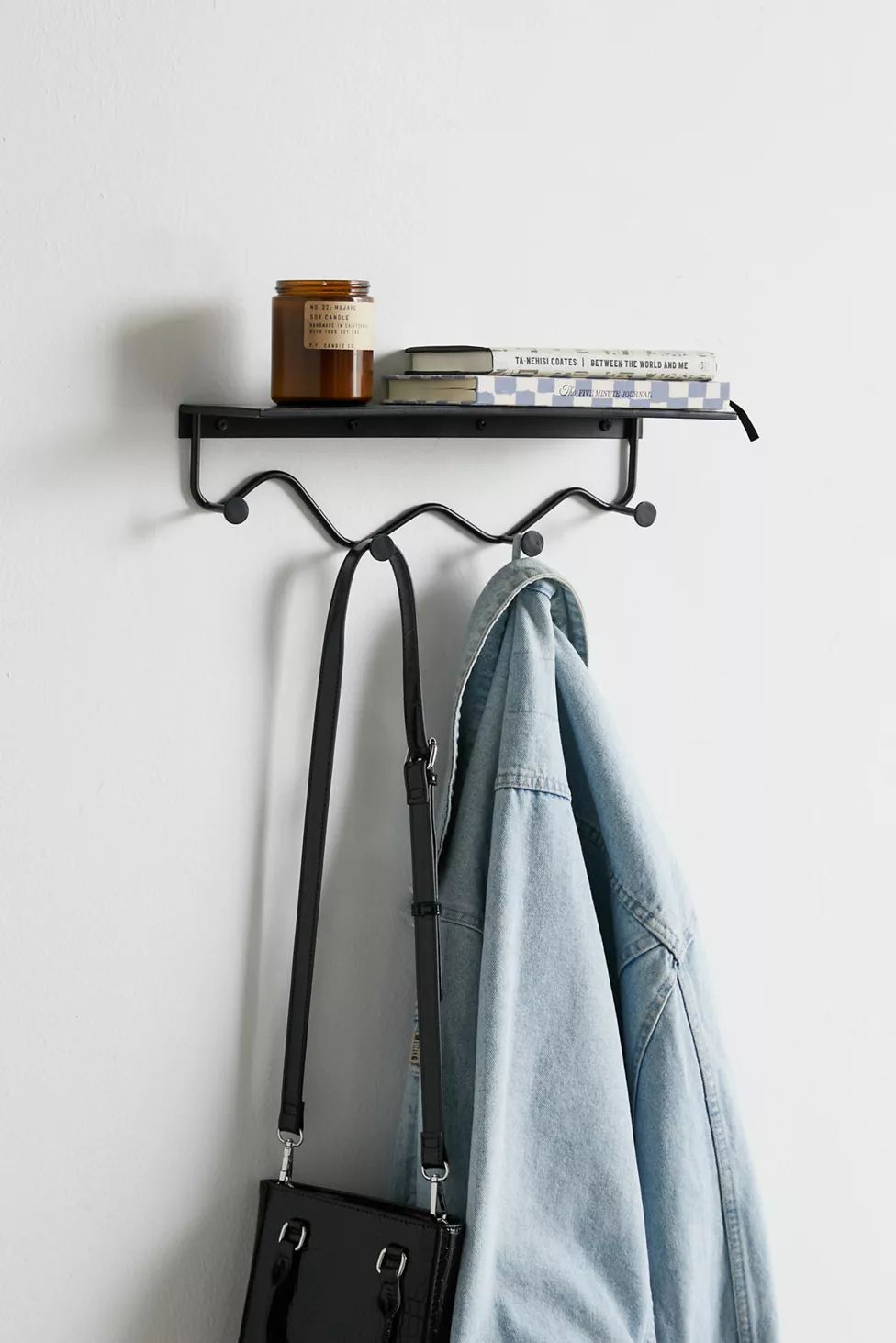 Olly Multi-Hook Metal Wall Shelf | Urban Outfitters (US and RoW)
